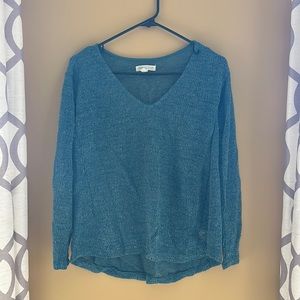 Sparkly long sleeve blue sweater